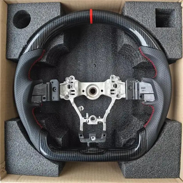 Real Carbon Fiber Steering Wheel Nappa Preforated Leather For Subaru WRX/STI LEVORG 2015 2016 2017 2018 2019 2020 2021 2022